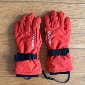 Kids Didriksons Orange Fleece Lined Gloves